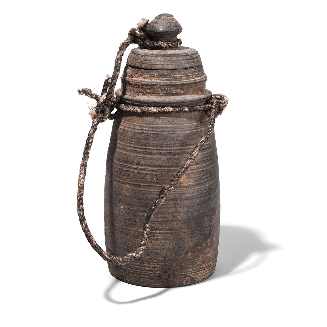 Old Wooden Milk Pot From Himachal Pradesh - Ca 1920