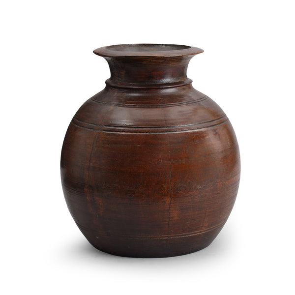 Vintage Wooden Milk Pot From Himachal Pradesh Vintage Wooden Milk Pot From Himachal Pradesh