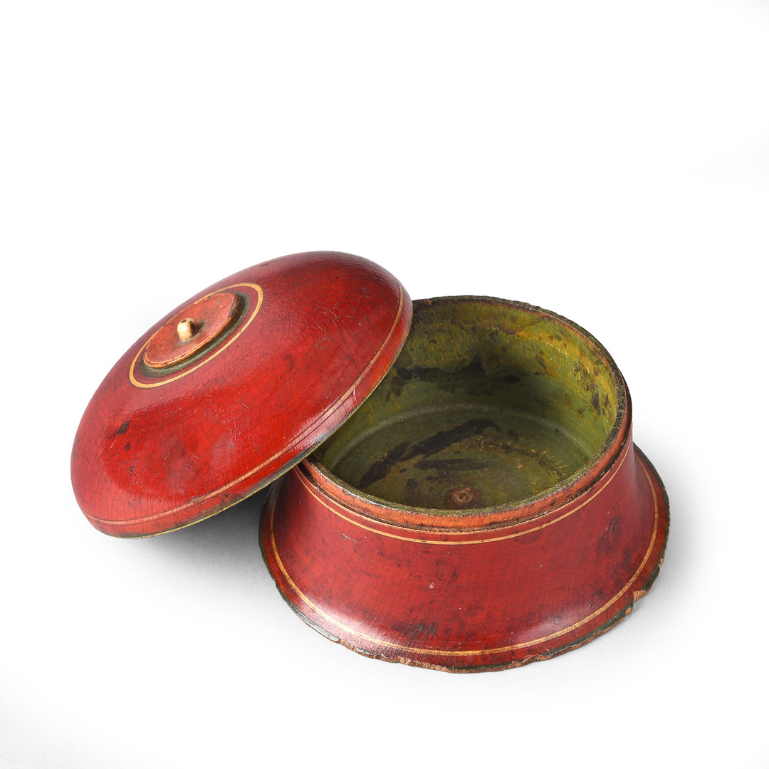 Small Lacquer Pot From Rajasthan - Ca 1910
