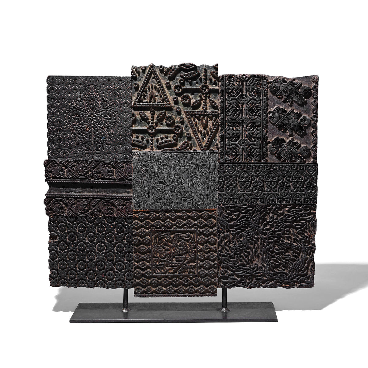 Option 1 Old Textile Printing Blocks - On a Stand | INDIGO ANTIQUES