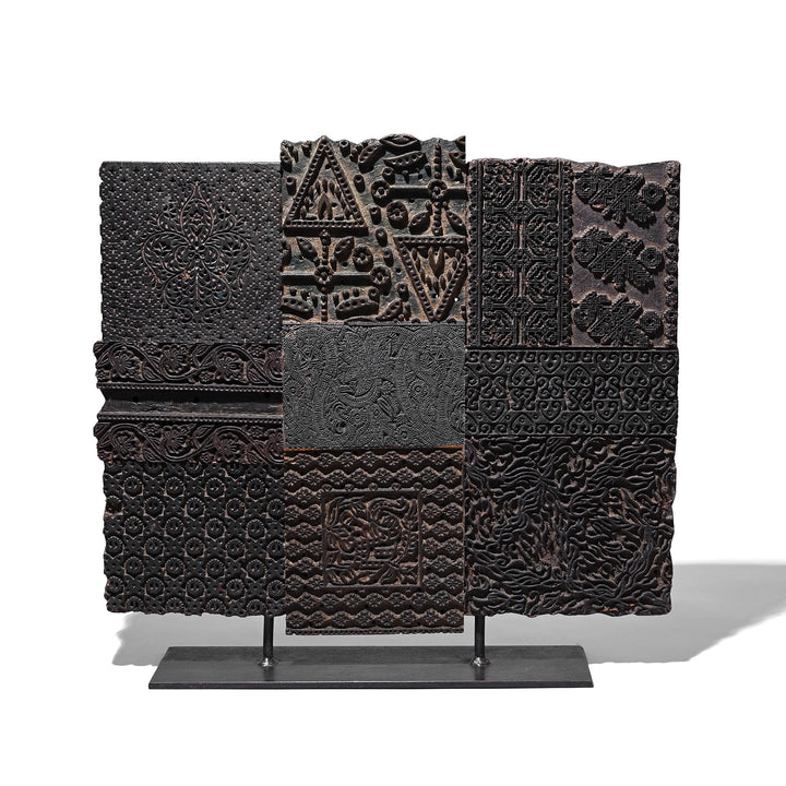 Option 1 Old Textile Printing Blocks - On a Stand | INDIGO ANTIQUES