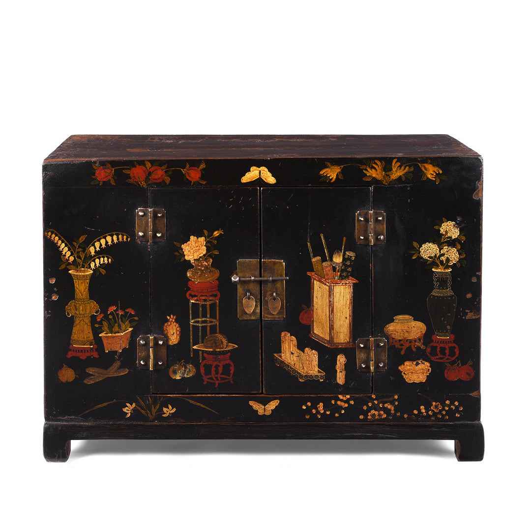 Option 2 Antique Chinese Black Lacquer Kang Cabinet | Indigo Antiques