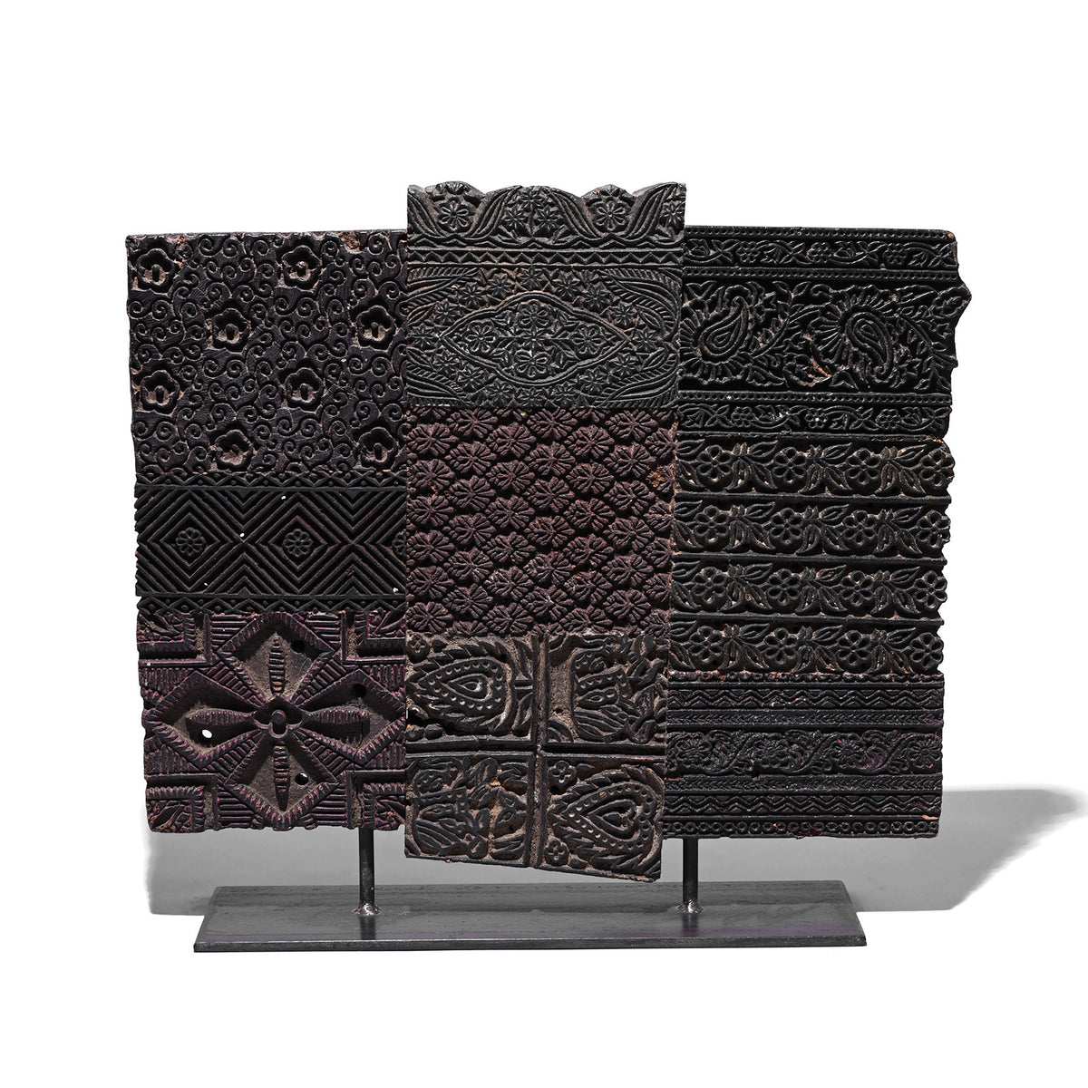 Option 2 Old Textile Printing Blocks - On a Stand | INDIGO ANTIQUES