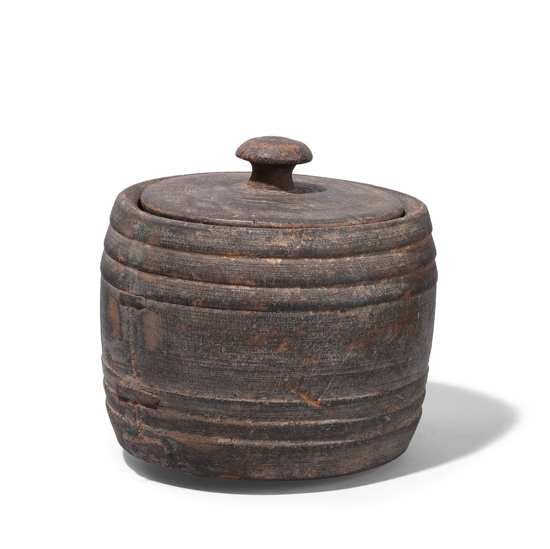 Option 4 Antique Himachal Cedar Wood Milk Pot From The Kullu Valley With Original Lid 