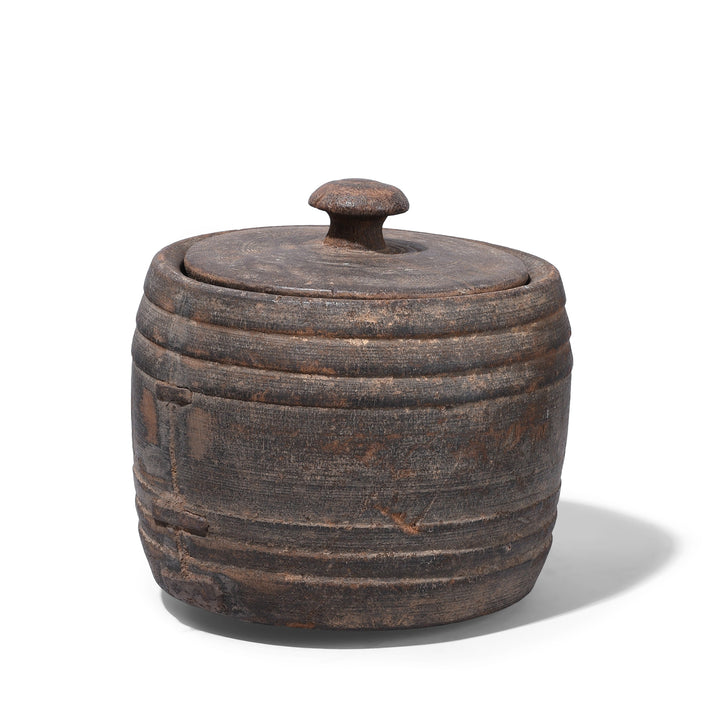 Option 4 Antique Himachal Cedar Wood Milk Pot From The Kullu Valley With Original Lid 