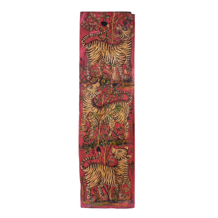 Painted Indian Tiger Panel | Indigo Antiques