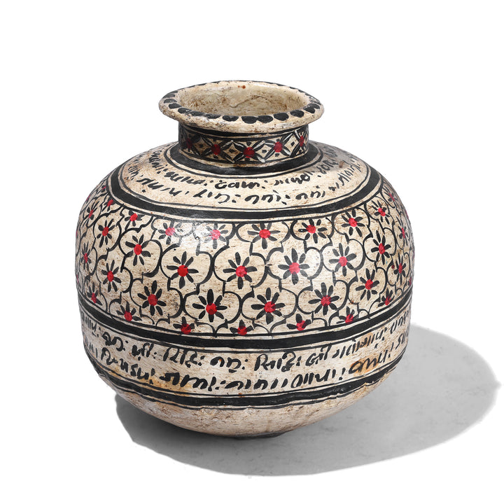 Small Painted Iron Lota (Indian Water Pot) | Indigo Antiques