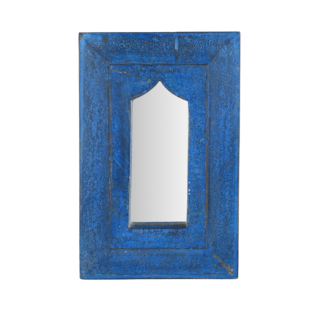 Painted Mihrab Mirror Made From Old Teak Panel | Indigo Antiques