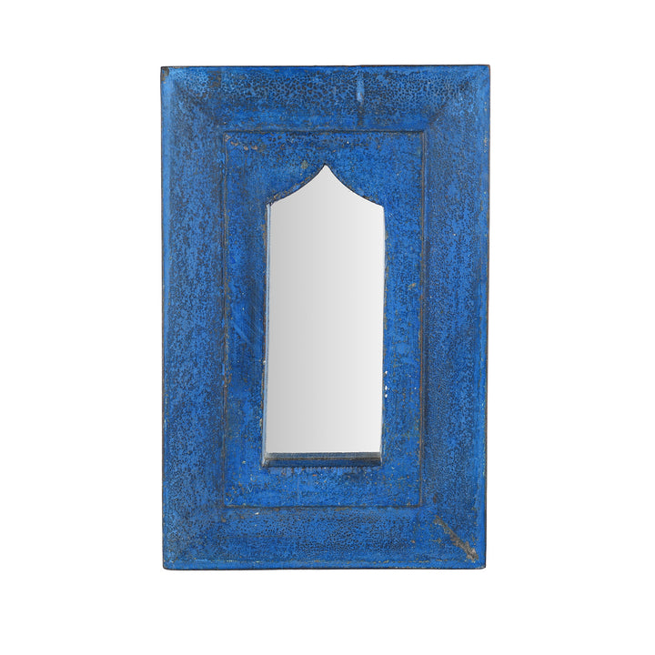 Painted Mihrab Mirror Made From Old Teak Panel | Indigo Antiques