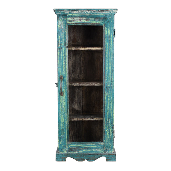 Painted Teak Glazed Tall Wall Cabinet  | Indigo Antiques