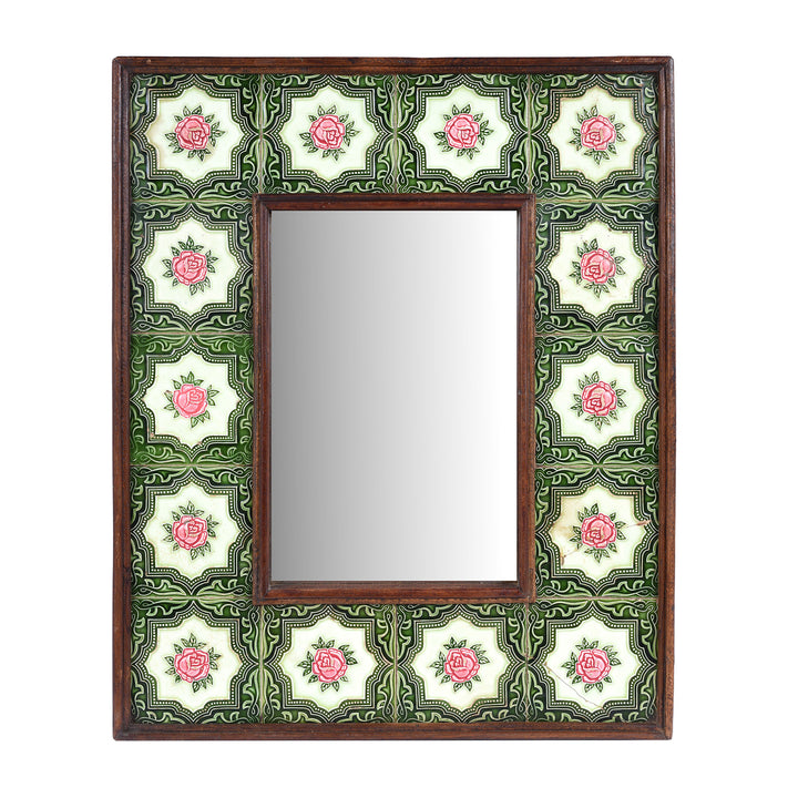 Peranakan Ceramic Tile Mirror from India | Indigo Antiques
