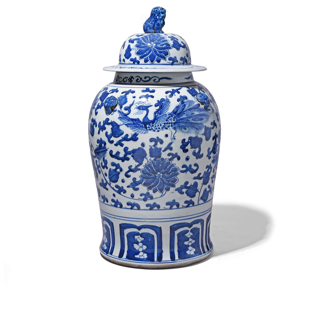 Blue & White Porcelain Temple Jar - Qilin Design | Indigo Antiques