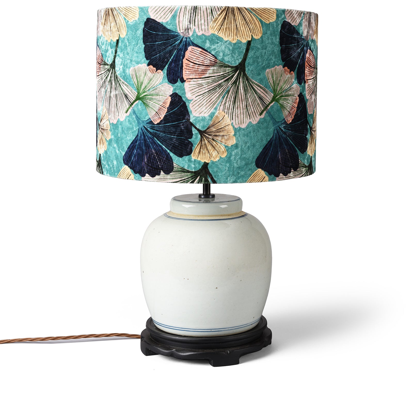 Plain Ginger Jar Lamp With Base | Indigo Antiques