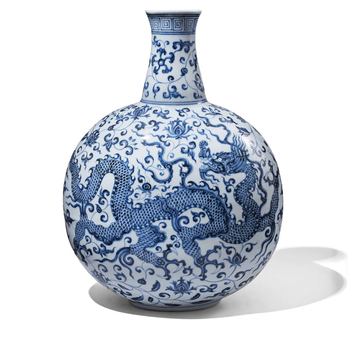 Porcelain Dragon Design Bianping Moonflask | Indigo Antiques