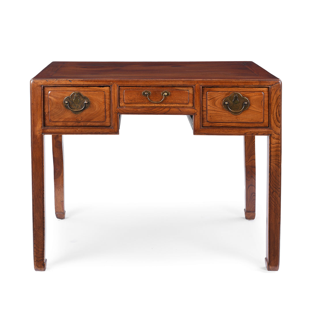 Antique Red Elm 3 Drawer Desk From Shanghai  | Indigo Antiques