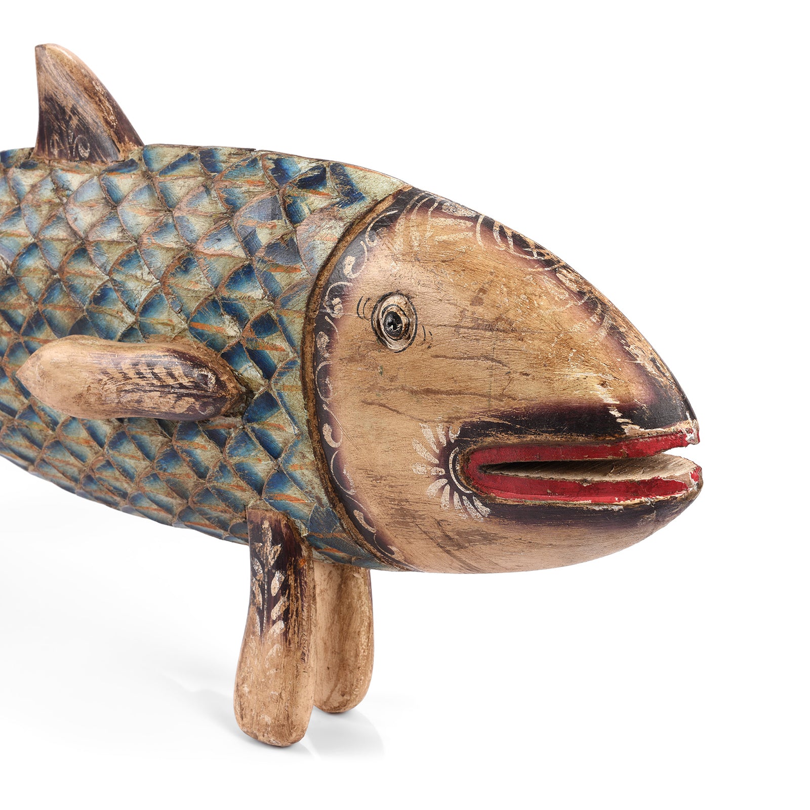 Large Rustic Wooden Fish | INDIGO ANTIQUES - Indigo Antiques