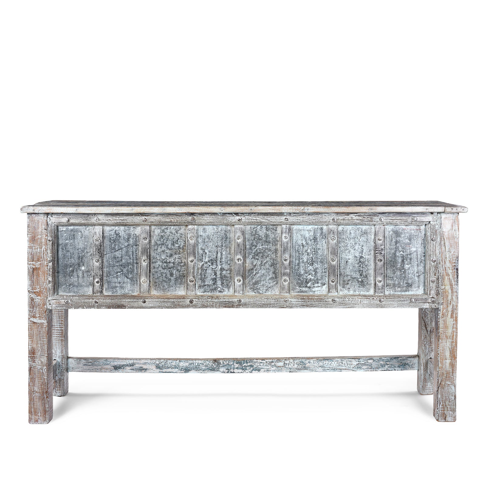 Reclaimed Blue Painted Teak Indian Console Table