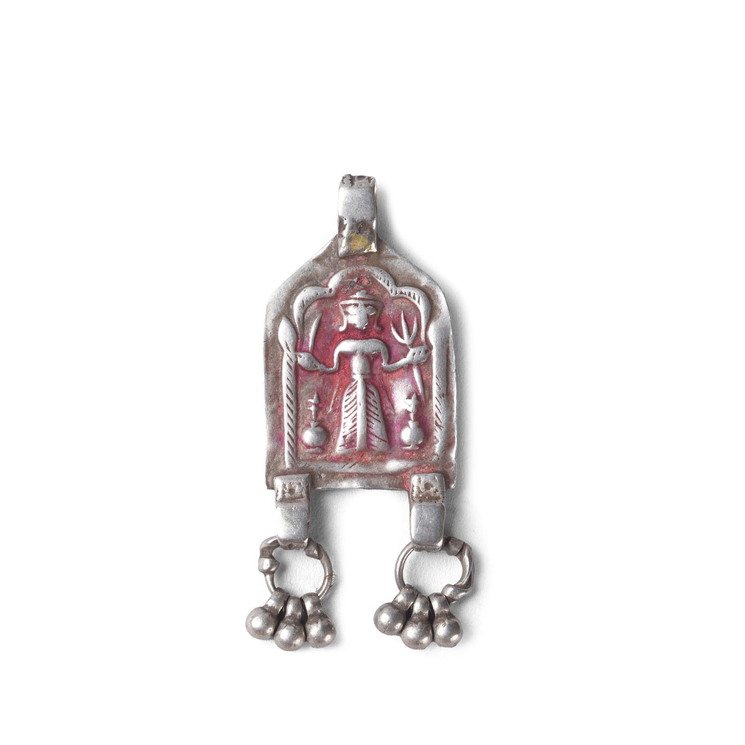 Antique Tribal Silver Bhairava Amulet From Rajasthan | Indigo Antiques