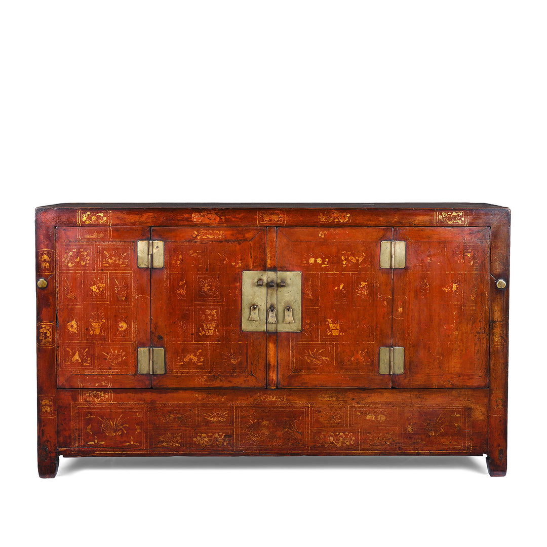 Red Lacquer Chinese Sideboard From Dongbei | INDIGO ANTIQUES