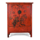 Red Lacquer Wedding Cabinet From Shanxi Province - 19th Century