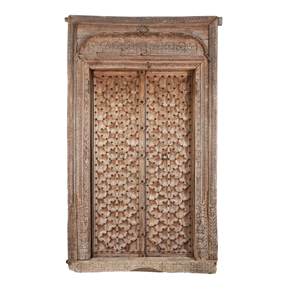 Antique Large Carved Indian Door  | INDIGO ANTIQUES