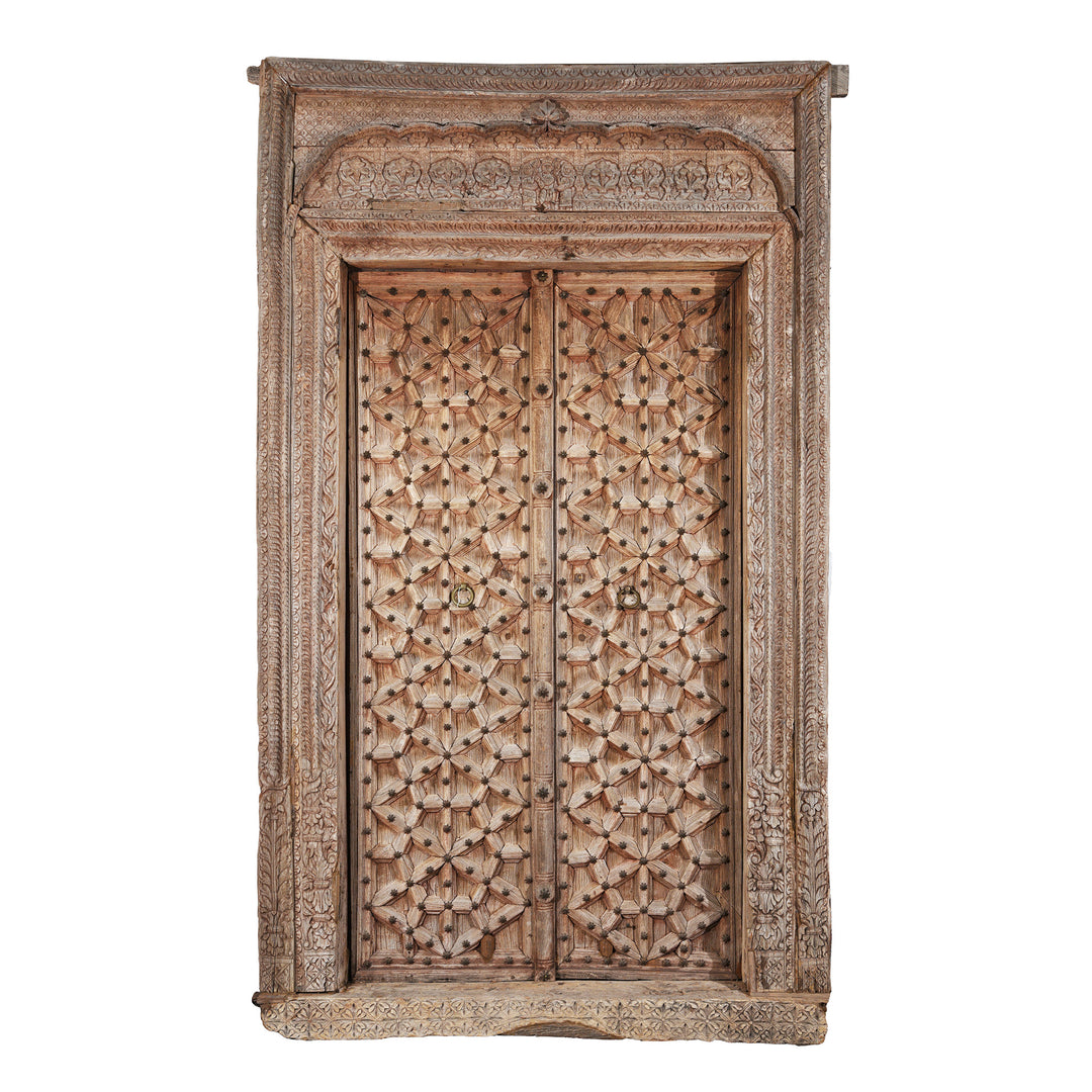 Antique Large Carved Indian Door  | INDIGO ANTIQUES