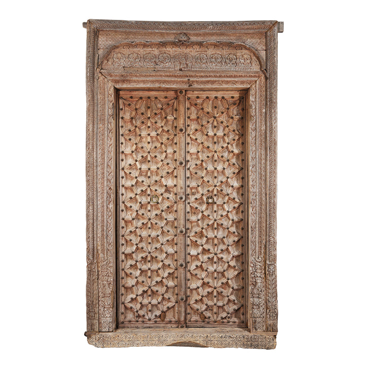 Antique Large Carved Indian Door  | INDIGO ANTIQUES