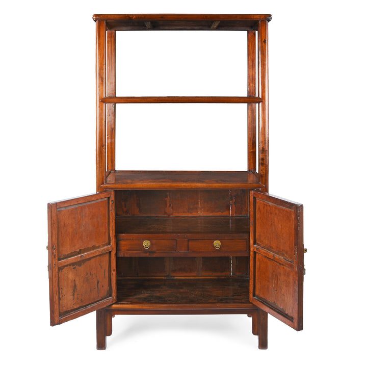 Interior View Of Antique Chinese Walnut Shelf | Indigo Antiques