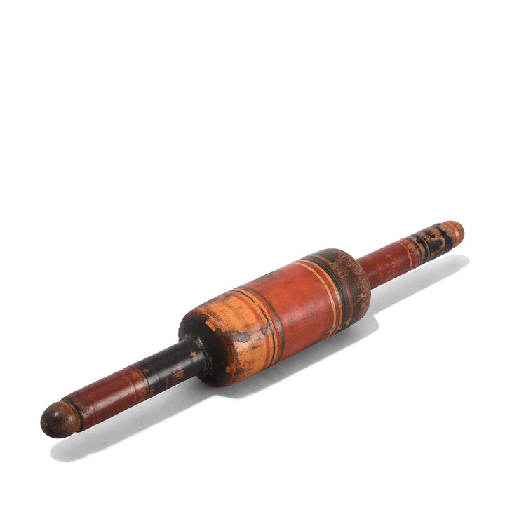 Angled View Of Vintage Lacquer Chapati Rolling Pin | Indigo Antiques
