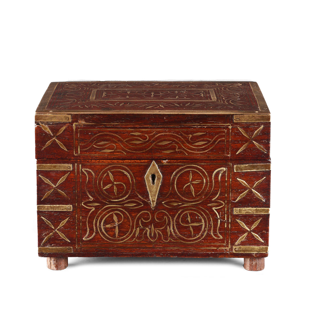 Rosewood Scent Box With Bottles From Lucknow | Indigo Antiques