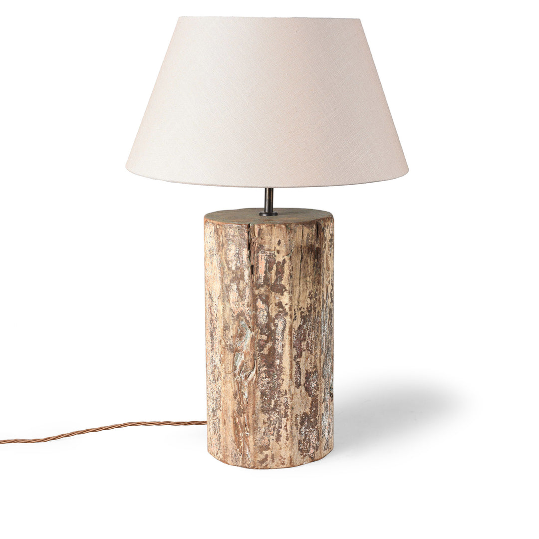 Teak Pillar Lamp From Rajasthan | Indigo Antiques
