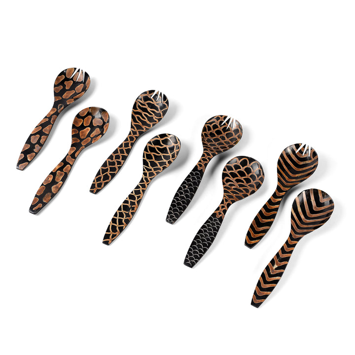 Handmade Buffalo Horn Salad Servers | Indigo Antiques