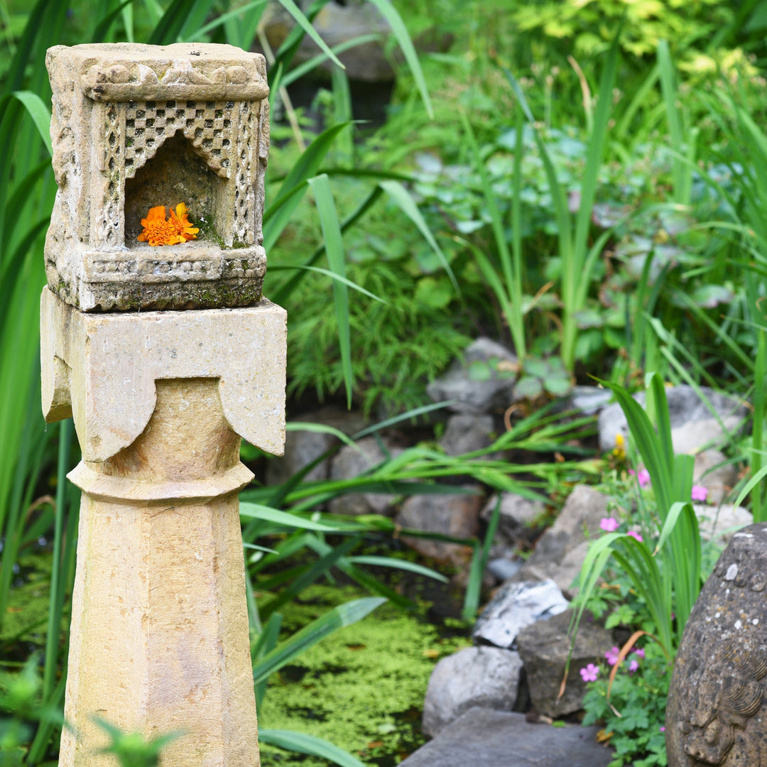 Antique Indian Stone Outdoor Garden Niche From Rajasthan | Indigo Antiques