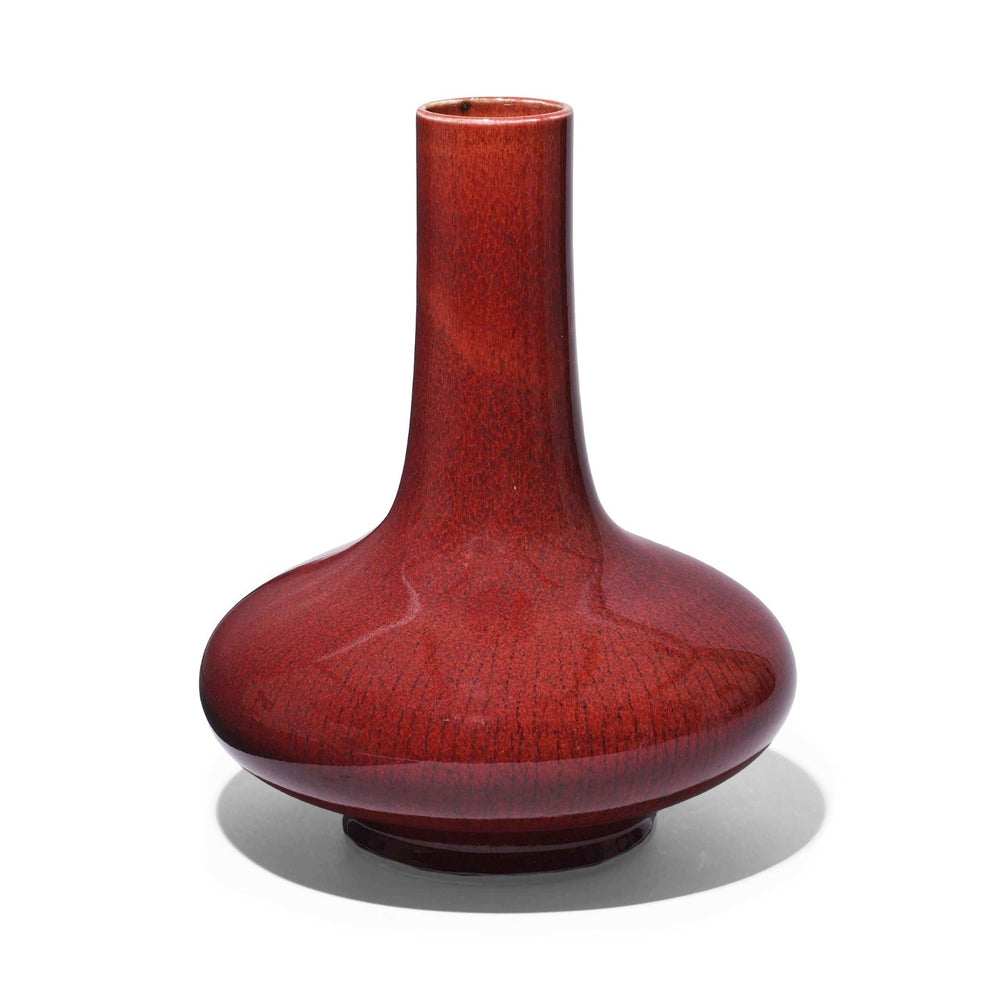 Sang De Boeuf Porcelain Tianqiuping Vase - Large | Indigo Antiques