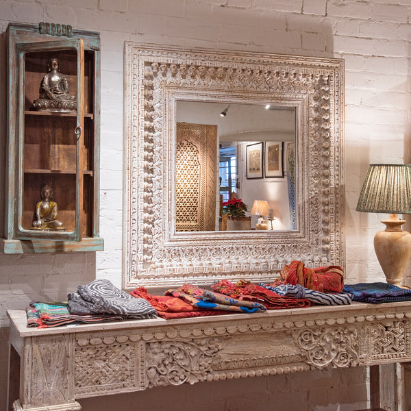 White Painted Console Table Made From Reclaimed Teak