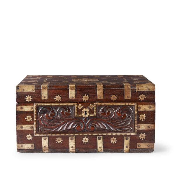 Carved 'Malabar' Chest From Kutch - Mid 19th Century Carved 'Malabar' Chest From Kutch - Mid 19th Century
