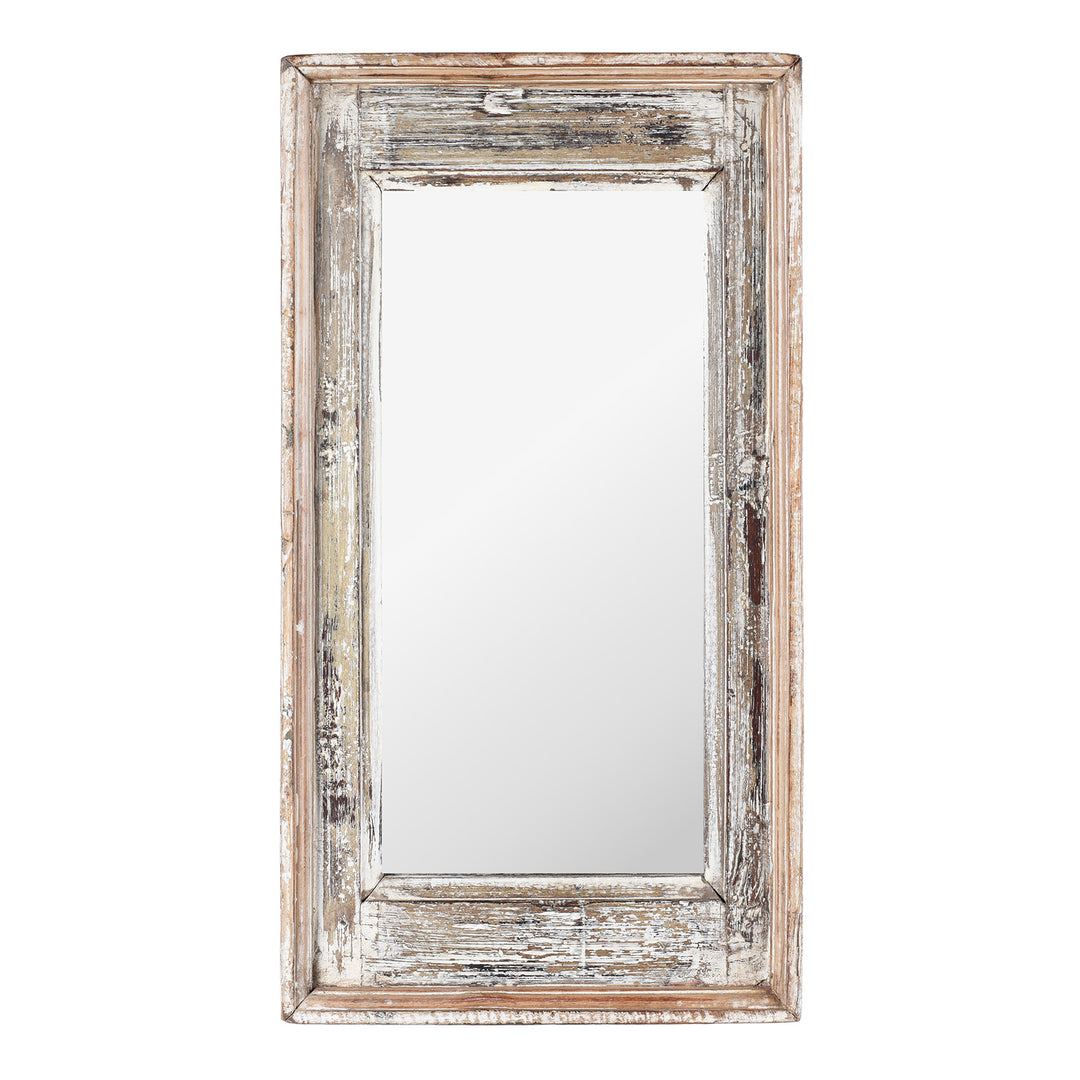 Small Rustic Indian Reclaimed Wood Teak Mirror