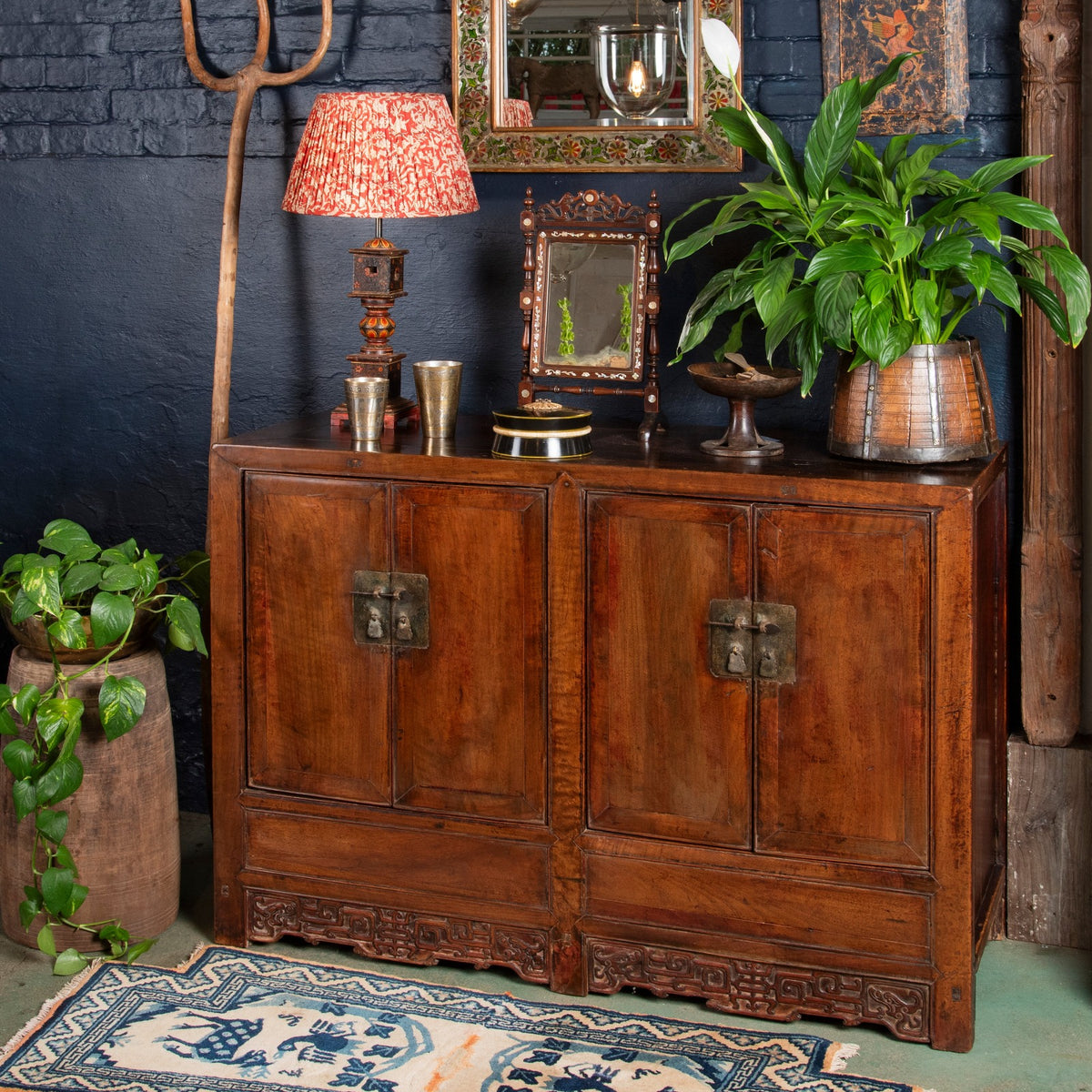 Antique Chinese Shanxi Walnut (fake huanghuali) Sideboard Altar Cabinet - 18th Century | Indigo Antiques