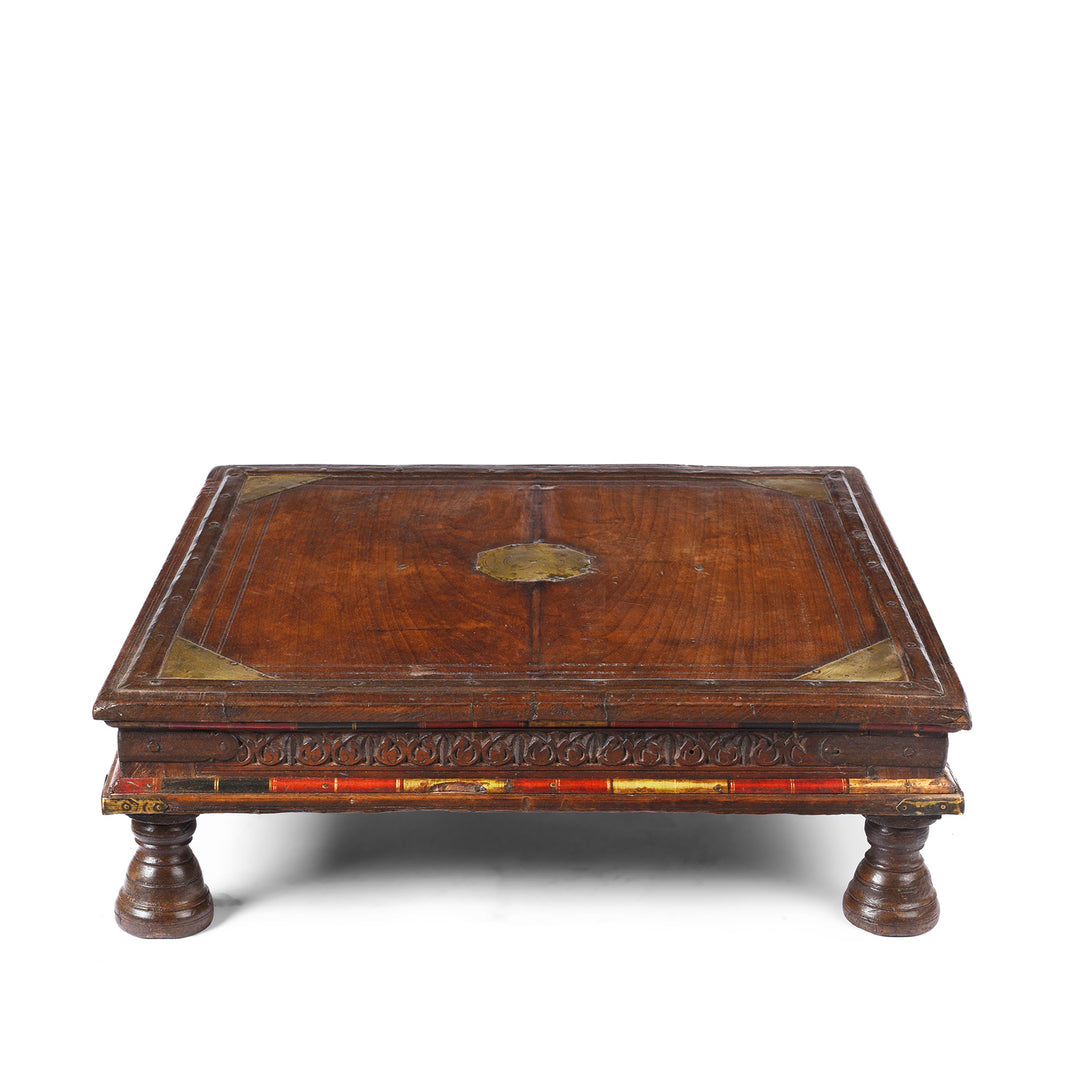 Square Roheda Bajot Low Table From Shekhawati  | Indigo Antiques