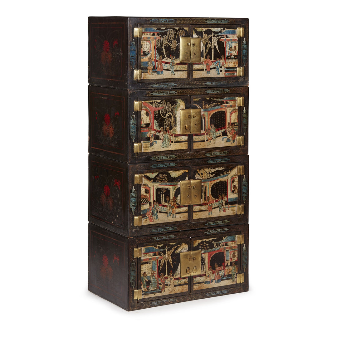 Original Chinese Coromandel Lacquer Stacking Cabinet Sold at Lyon & Turnbull September 2020