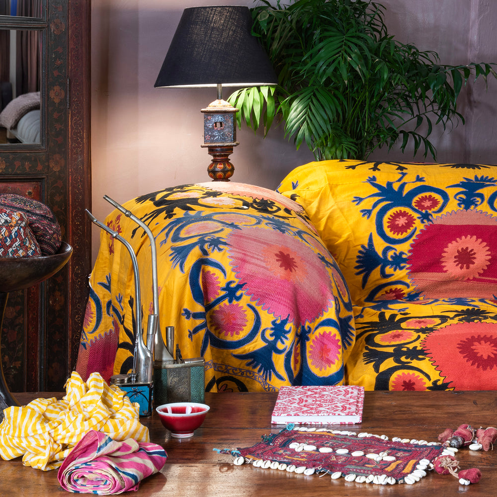 Old Suzani From Uzbekistan Ca 1970 (324 x 200 cm) | Indigo Antiques