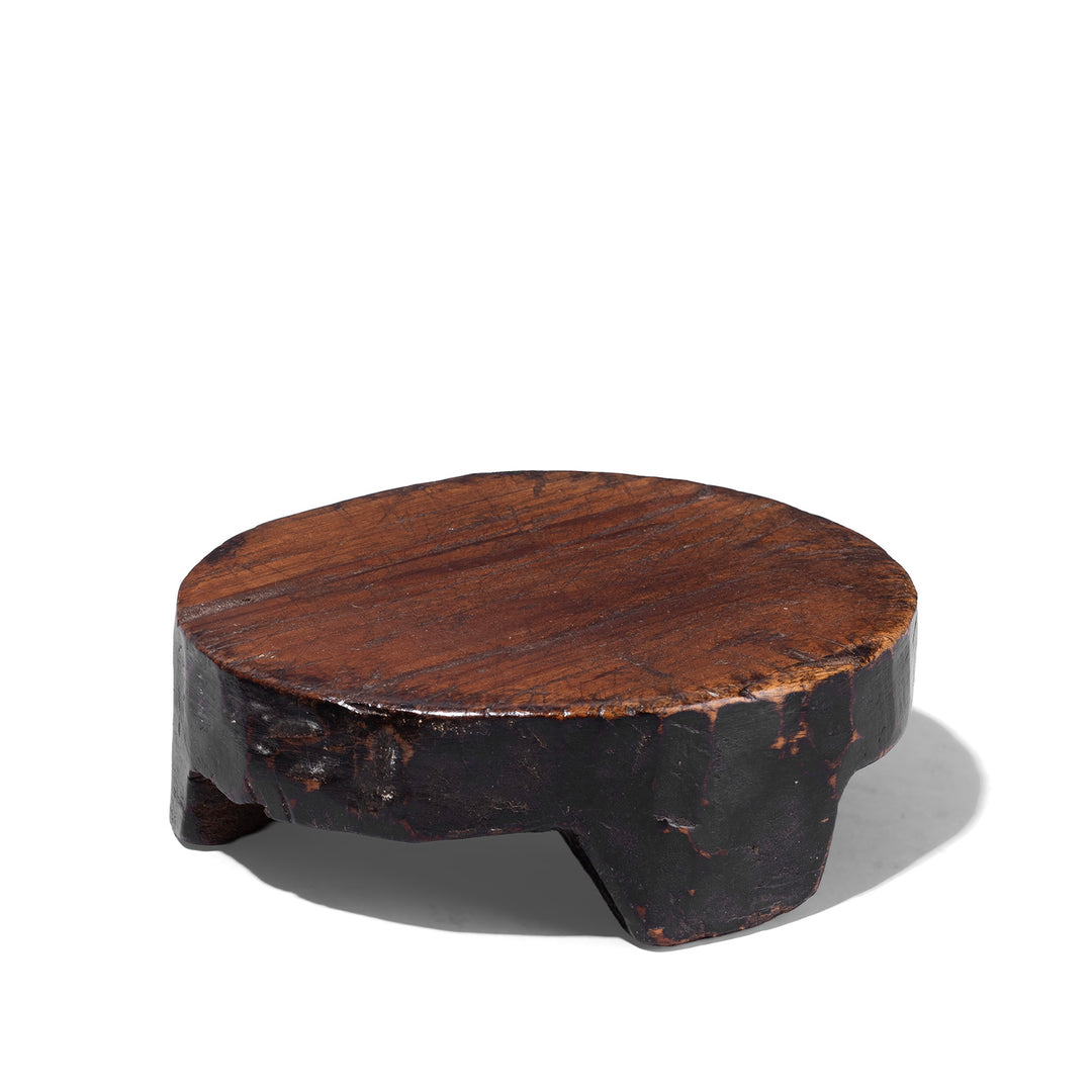 Teak Chapati Board From Rajasthan With Integral Feet And Rich Aged Patina 19th Century