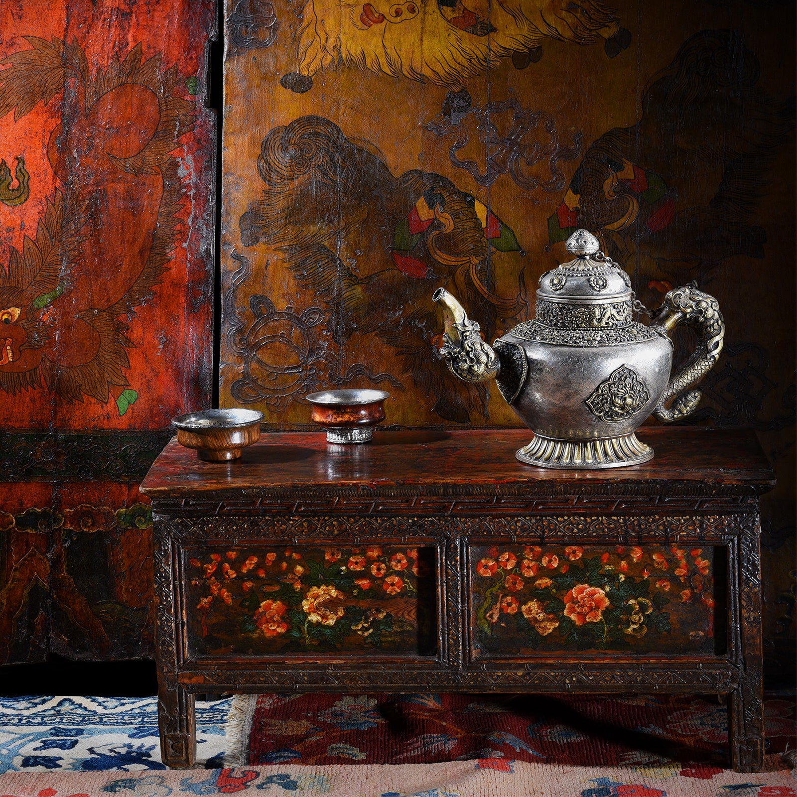 Antique Painted Choksar Prayer Table from Tibet | Indigo Antiques