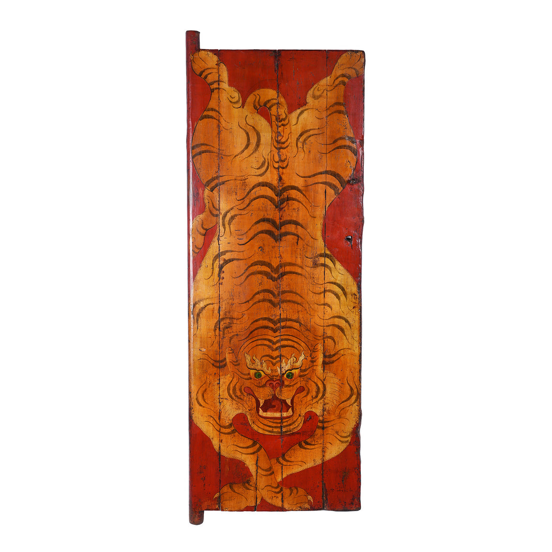 Tibetan Tiger Painted Door | INDIGO ANTIQUES