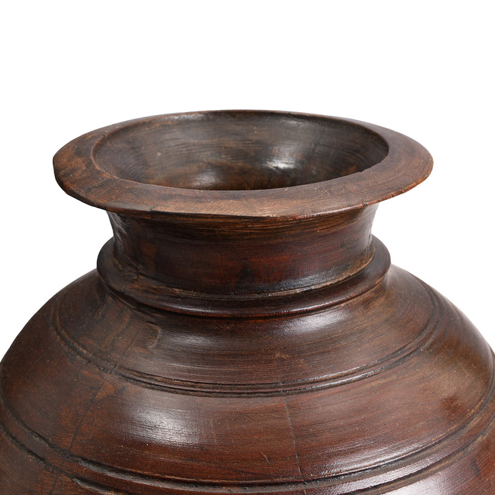 Old Wooden Milk Pot From Himachal Pradesh - 19th Century