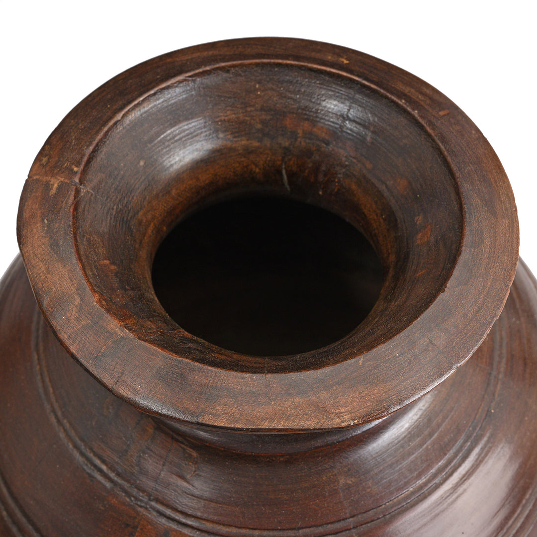 Old Wooden Milk Pot From Himachal Pradesh - 19th Century