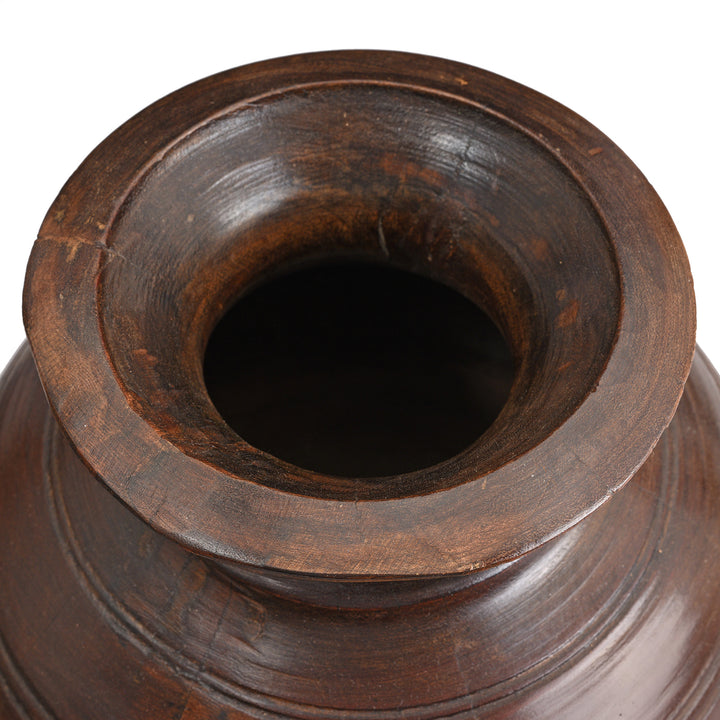 Old Wooden Milk Pot From Himachal Pradesh - 19th Century