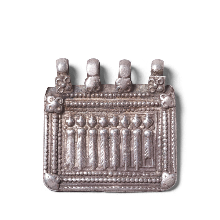 Tribal Silver Amulet Depicting Saptamatrika From Rajasthan | Indigo Antiques