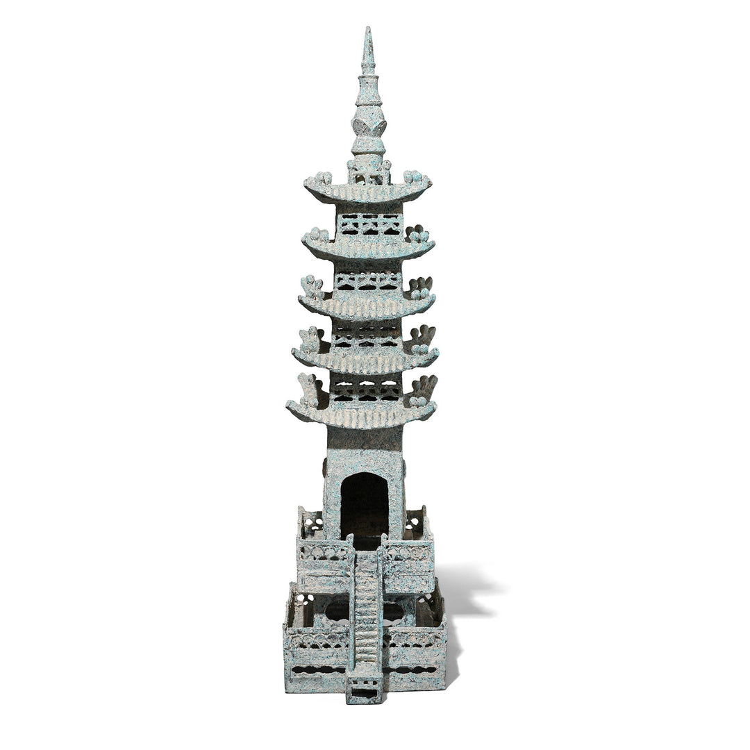 Verdigris Bronze Han Dynasty Style Pagoda | Indigo Antiques