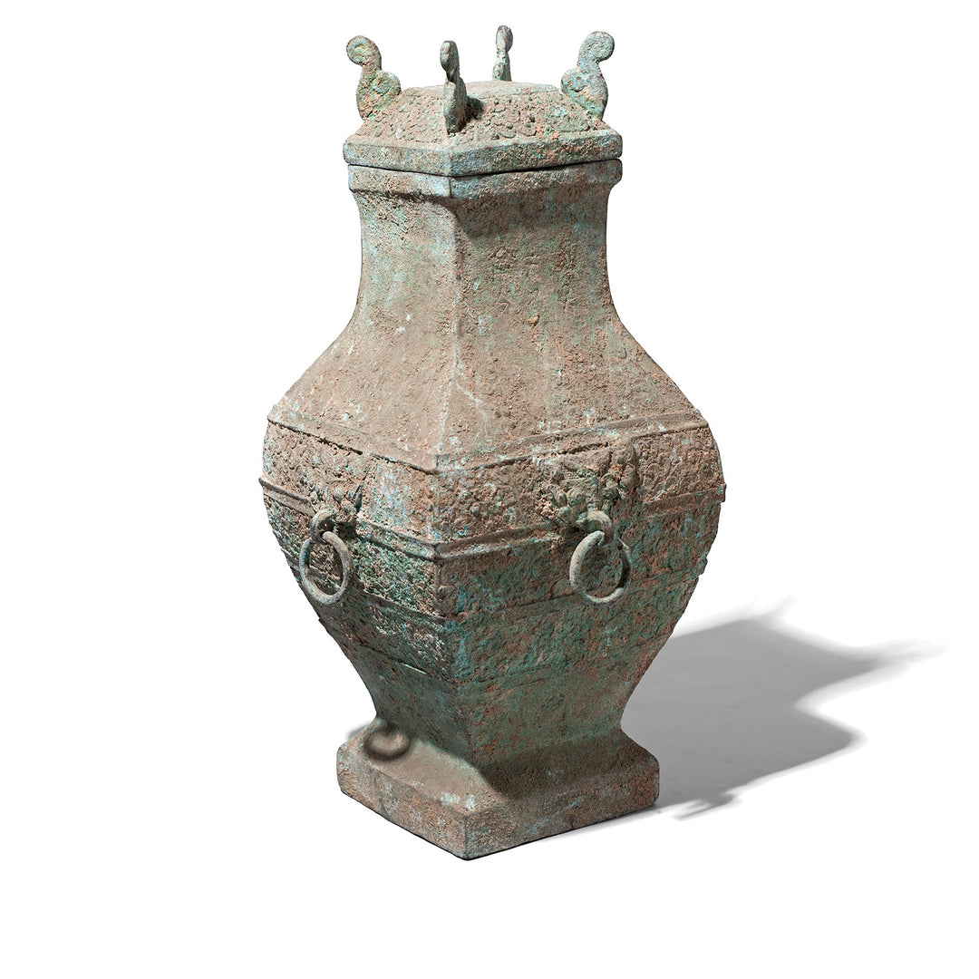 Verdigris Bronze Western Zhou Dynasty Style Urn | Indigo Antiques